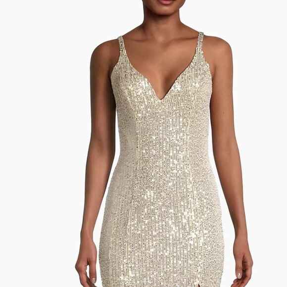 Mac Duggal 11276 Dress Sequined Sleeveless Column Gown NWT size 8 $398 - Picture 2 of 6